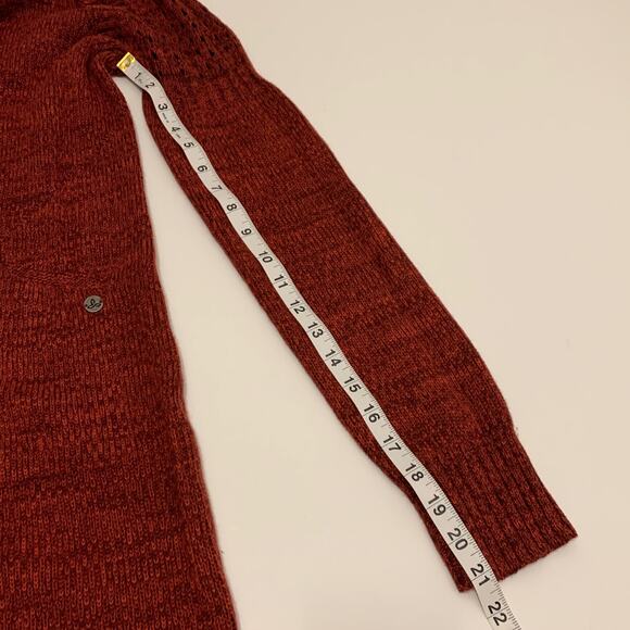 Prana Dress Women M Terracota Archer Sweater Pockets Snap Buttons Mock Neck - Picture 8 of 9